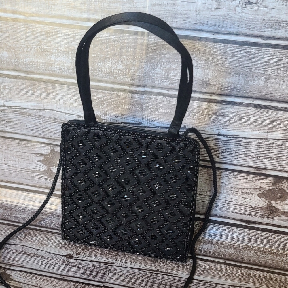 Elegant Black Beaded Sasha Women's Bag